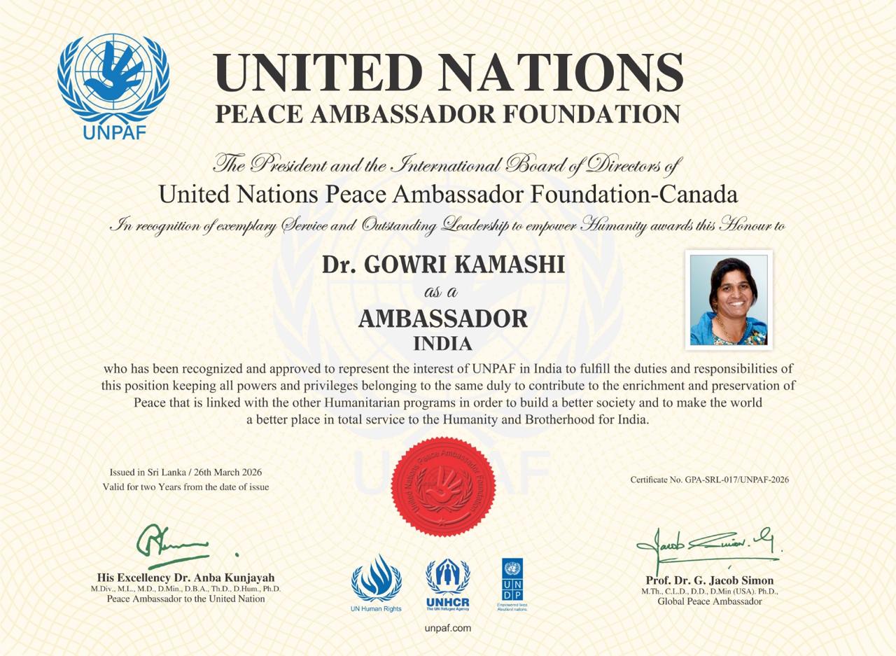 United Nations Peace And Foundation Certificate